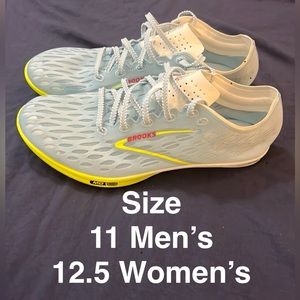 NEW Unisex Brooks ELMN8 7 Track Spikes. Size 11M/12.5W.
